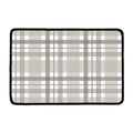Grey And White Border Tartan Print Kitchen Mat