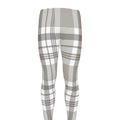 Grey And White Border Tartan Print Men's Leggings