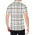 Grey And White Border Tartan Print Men's Shirt