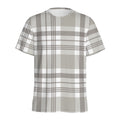 Grey And White Border Tartan Print Men's Athletic T-Shirt