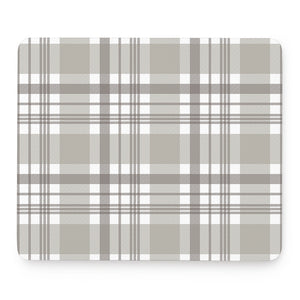 Grey And White Border Tartan Print Mouse Pad