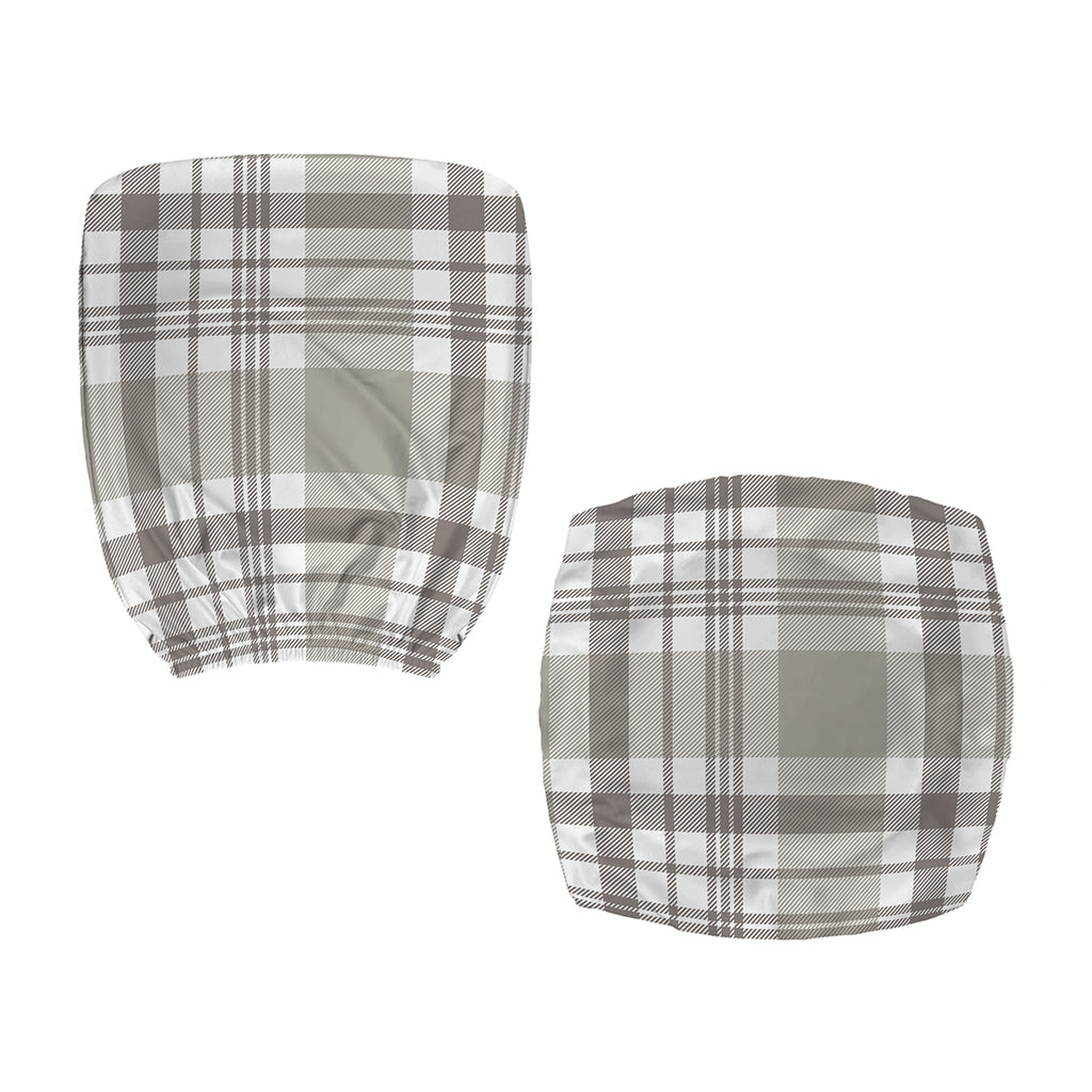 Grey And White Border Tartan Print Office Chair Cover