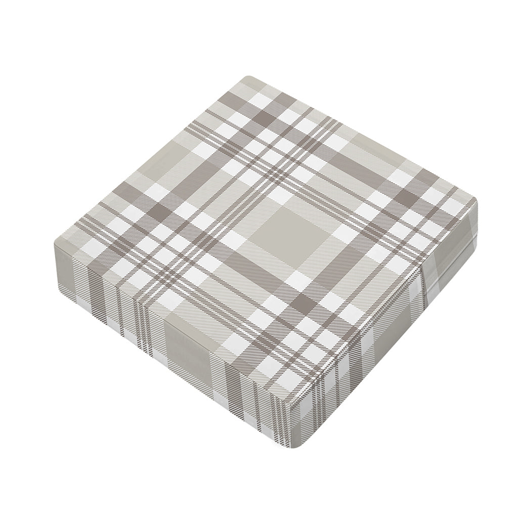 Grey And White Border Tartan Print Outdoor Seat Cushion Cover