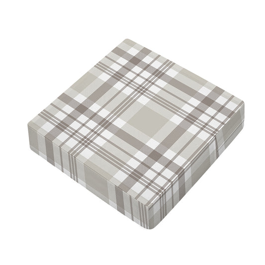 Grey And White Border Tartan Print Outdoor Seat Cushion Cover