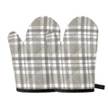 Grey And White Border Tartan Print Oven Mitts