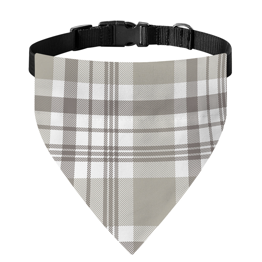 Grey And White Border Tartan Print Over The Collar Dog Bandana
