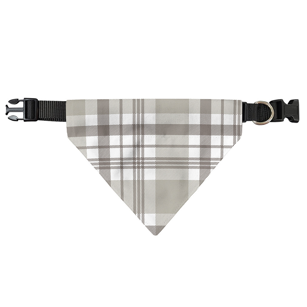 Grey And White Border Tartan Print Over The Collar Dog Bandana