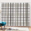 Grey And White Border Tartan Print Pencil Pleat Curtains