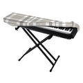 Grey And White Border Tartan Print Piano Keyboard Cover