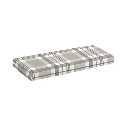 Grey And White Border Tartan Print Piano Keyboard Cover