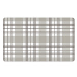 Grey And White Border Tartan Print Polyester Doormat