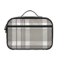 Grey And White Border Tartan Print Portable Lunch Bag