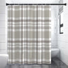 Grey And White Border Tartan Print Premium Shower Curtain