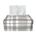 Grey And White Border Tartan Print Rectangle Tissue Box Cover