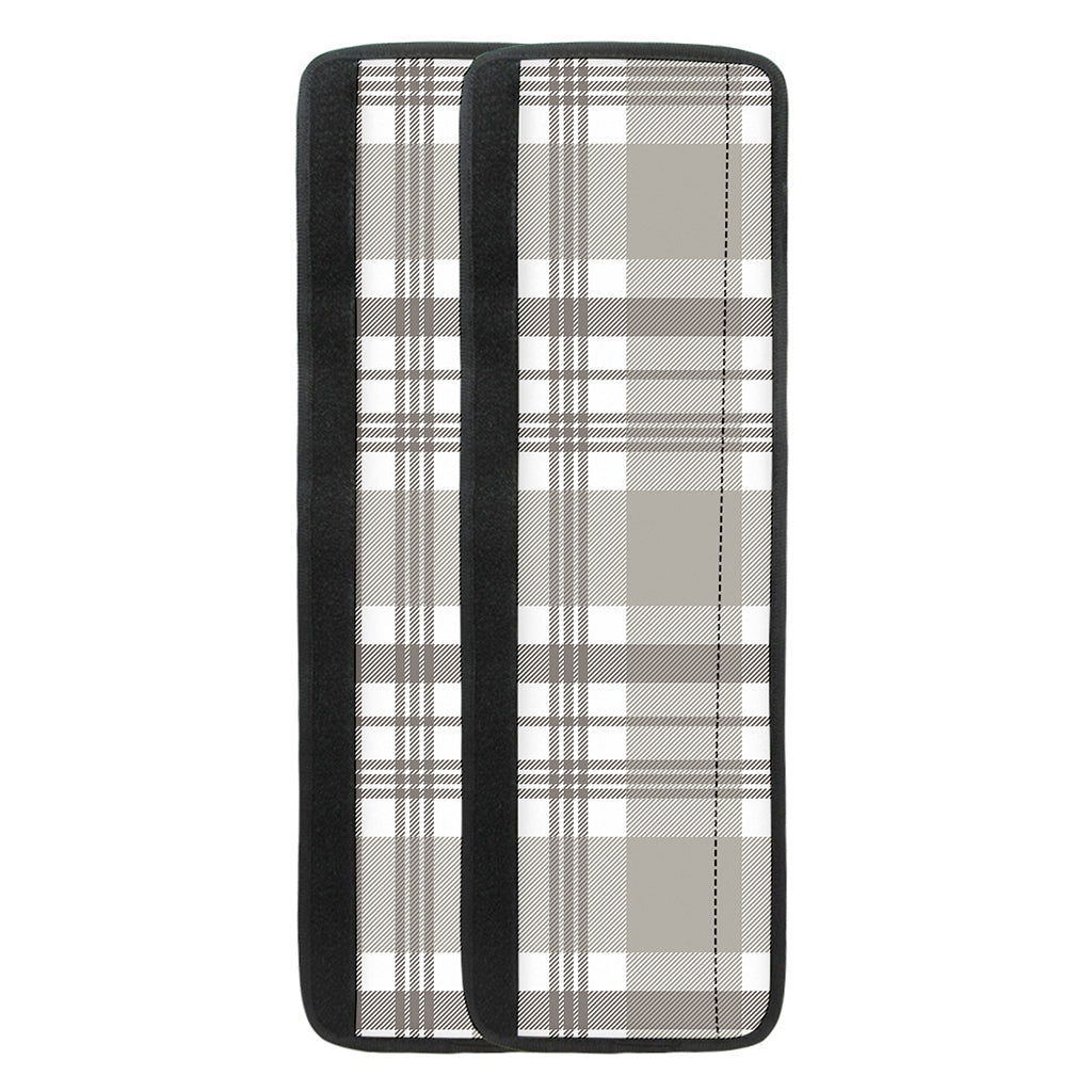Grey And White Border Tartan Print Refrigerator Handle Covers