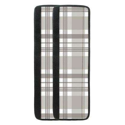 Grey And White Border Tartan Print Refrigerator Handle Covers