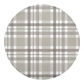 Grey And White Border Tartan Print Round Blanket