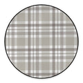 Grey And White Border Tartan Print Round Floor Mat