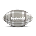 Grey And White Border Tartan Print Rugby Ball