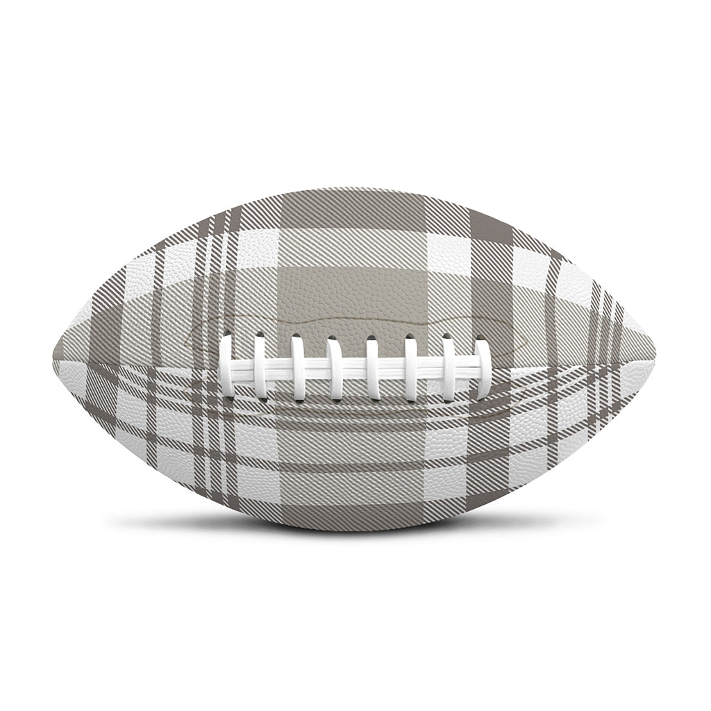 Grey And White Border Tartan Print Rugby Ball