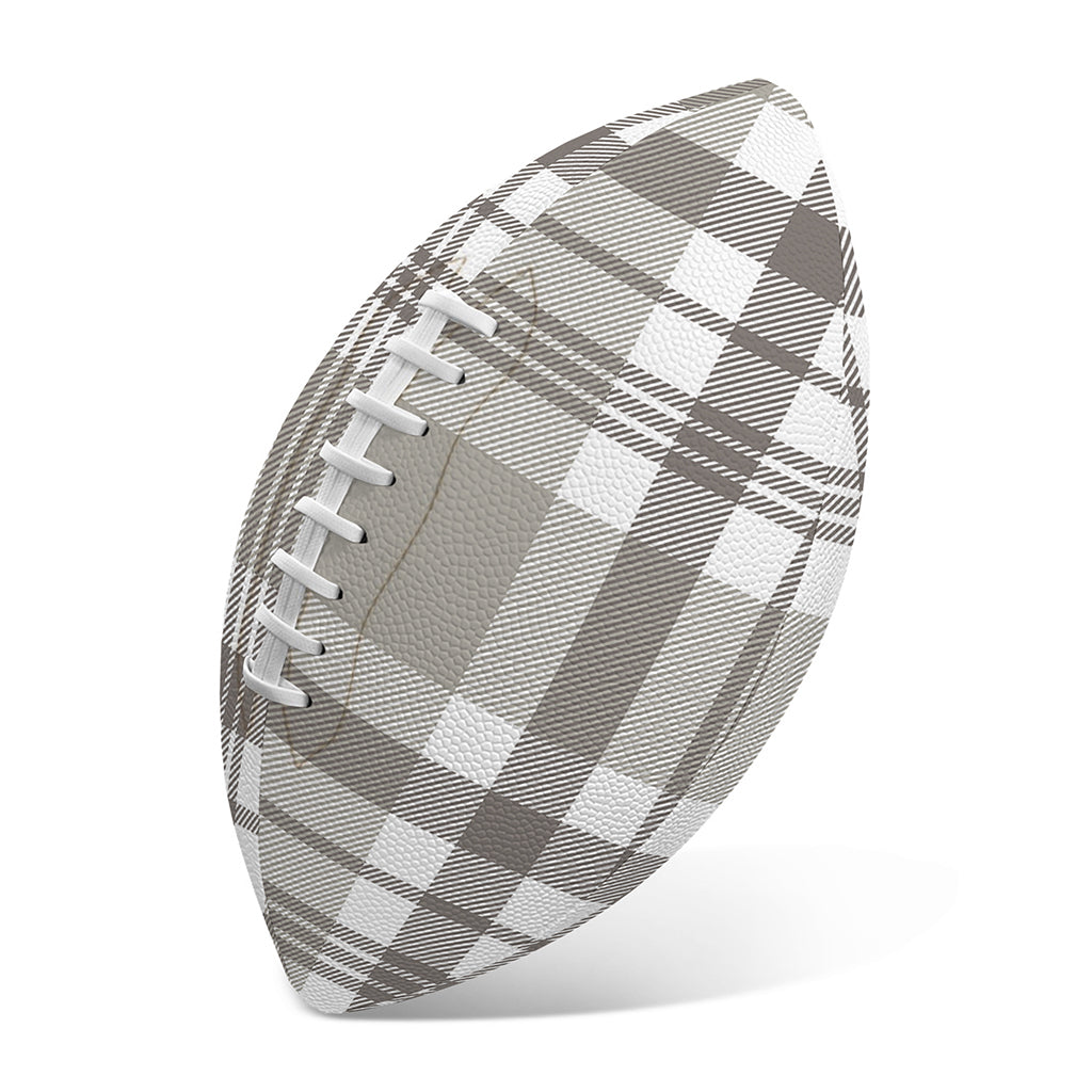 Grey And White Border Tartan Print Rugby Ball