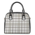 Grey And White Border Tartan Print Shoulder Handbag