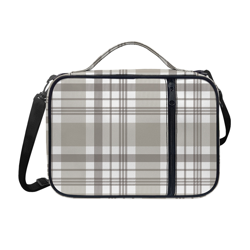 Grey And White Border Tartan Print Shoulder Strap Bible Bag