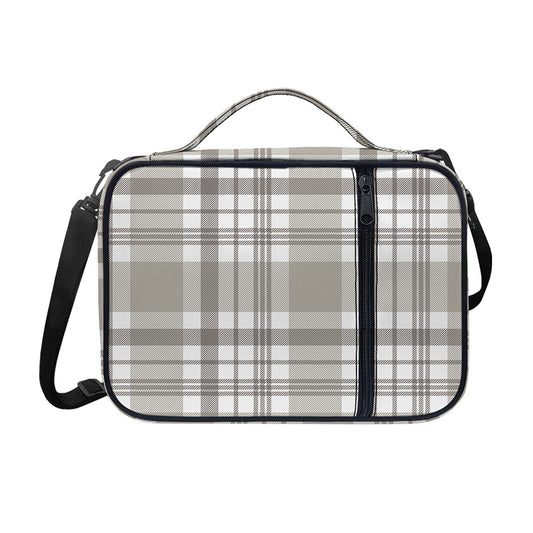 Grey And White Border Tartan Print Shoulder Strap Bible Bag