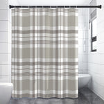 Grey And White Border Tartan Print Shower Curtain