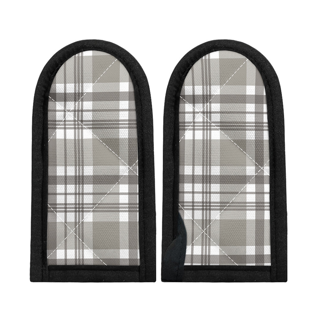 Grey And White Border Tartan Print Skillet Handle Cover