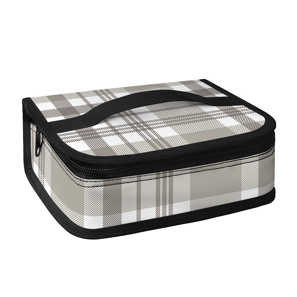 Grey And White Border Tartan Print Small Lunch Bag