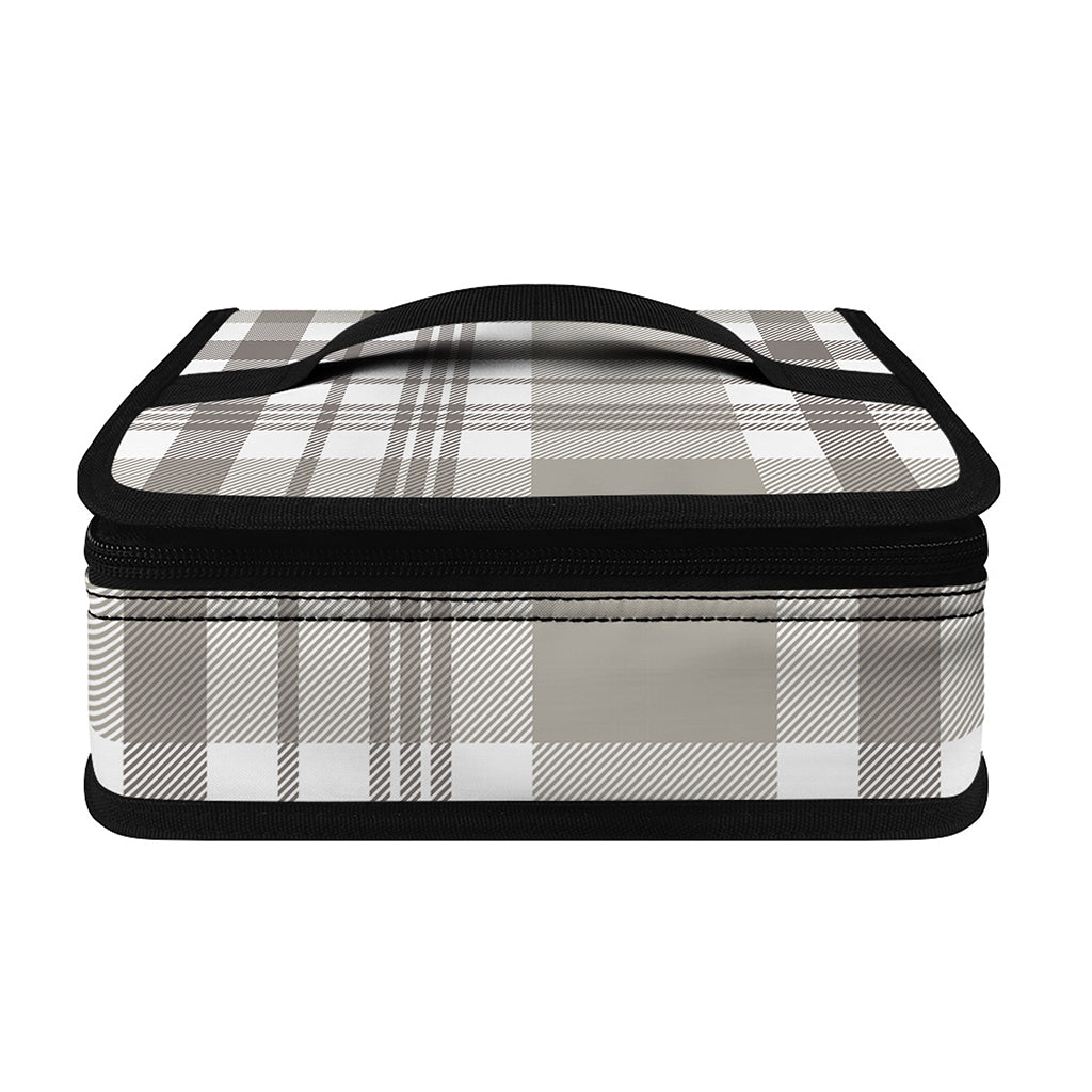 Grey And White Border Tartan Print Small Lunch Bag