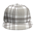 Grey And White Border Tartan Print Snapback Cap