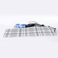 Grey And White Border Tartan Print Sports Towel