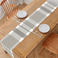 Grey And White Border Tartan Print Table Runner