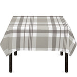 Grey And White Border Tartan Print Tablecloth