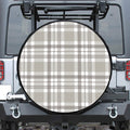 Grey And White Border Tartan Print Tire Cover