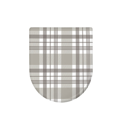 Grey And White Border Tartan Print Toilet Lid Cover