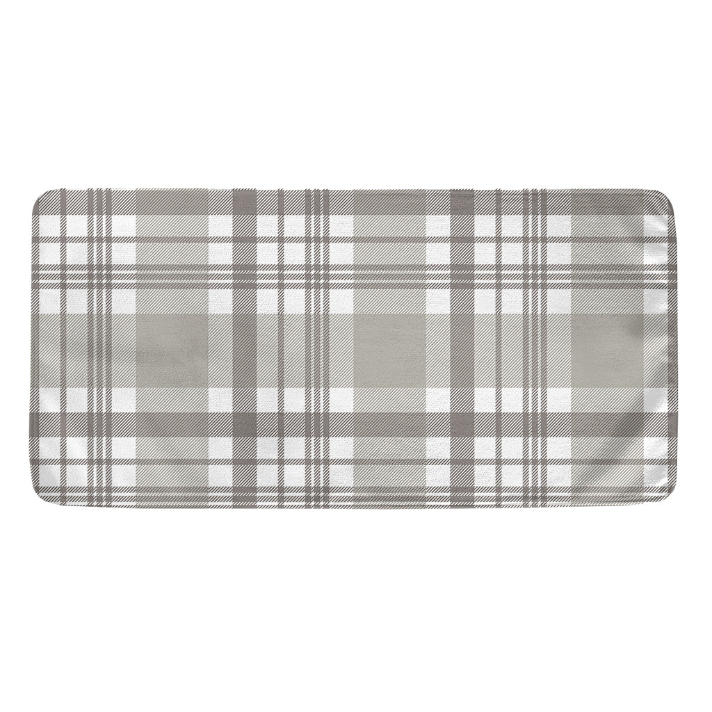 Grey And White Border Tartan Print Towel