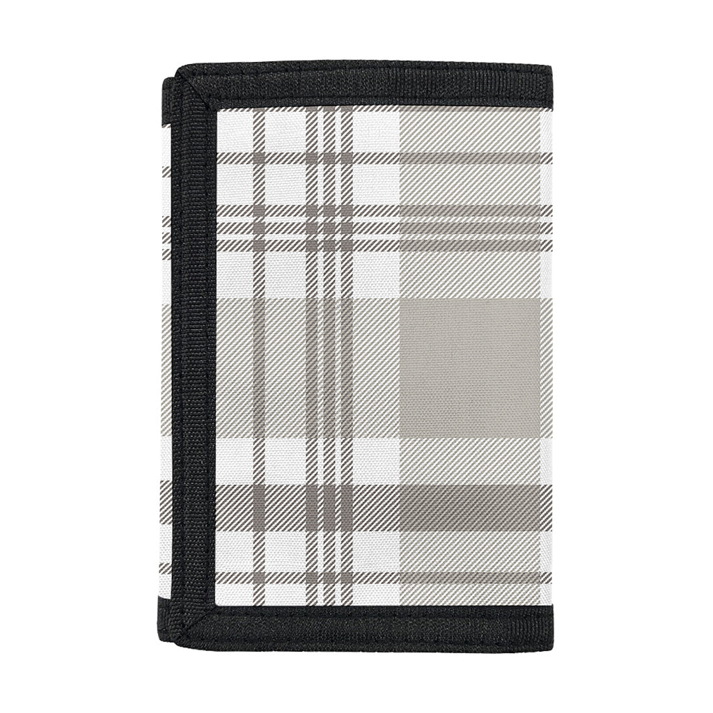 Grey And White Border Tartan Print Trifold Wallet