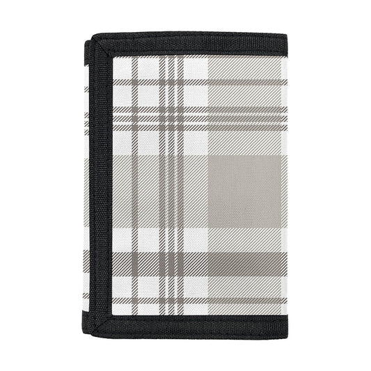 Grey And White Border Tartan Print Trifold Wallet