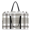 Grey And White Border Tartan Print Utility Tote Bag