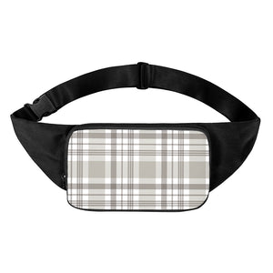 Grey And White Border Tartan Print Waist Bag