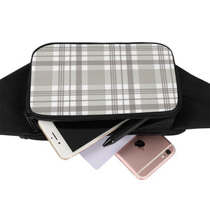 Grey And White Border Tartan Print Waist Bag