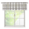 Grey And White Border Tartan Print Window Valance