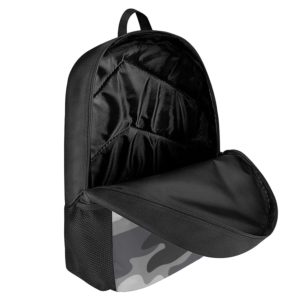 Grey And White Camouflage Print 17 Inch Backpack