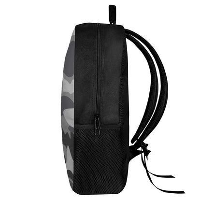 Grey And White Camouflage Print 17 Inch Backpack