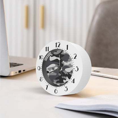 Grey And White Camouflage Print Alarm Clock