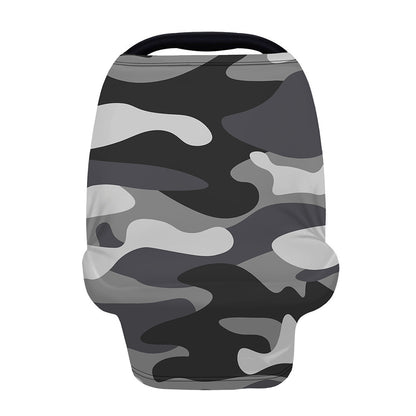 Grey And White Camouflage Print Baby Seat Cover