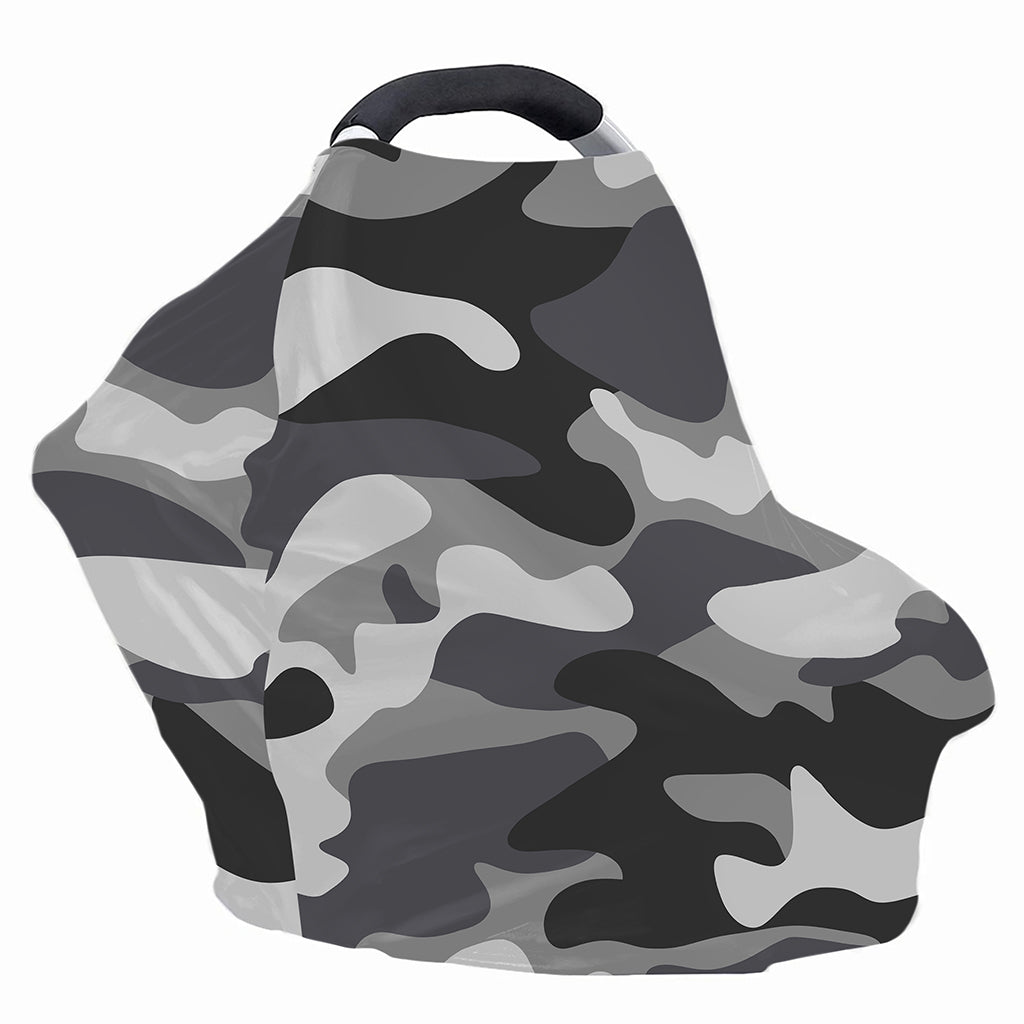 Grey And White Camouflage Print Baby Seat Cover